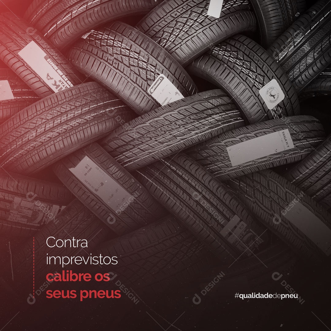 Social Media Loja de Pneus Contra Imprevistos Calibre os Pneus PSD Editável
