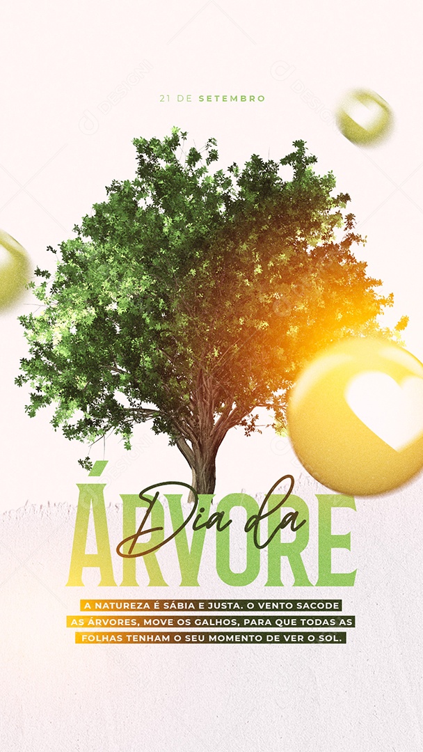 Story Dia da Árvore A Natureza é Sábia e Justa Social Media PSD Editável