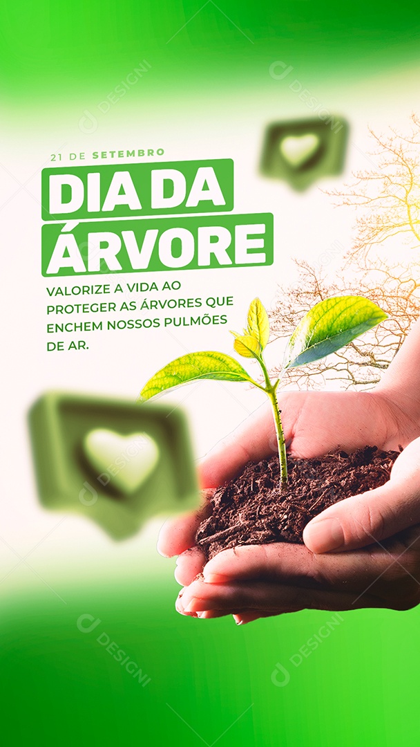 Story Valorize a Vida ao Proteger as Árvores que enchem nossos Pulmões de Ar Dia da Árvore Social Media PSD Editável