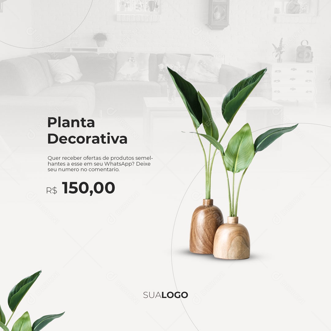 Loja de Móveis Planta Decorativa Social Media PSD Editável