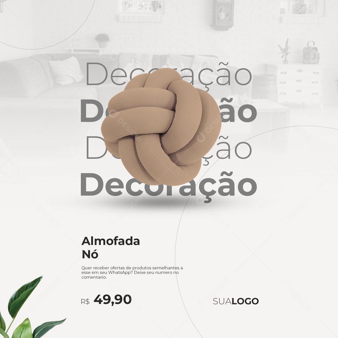 Loja de Móveis Decoração Almofada Nó Social Media PSD Editável