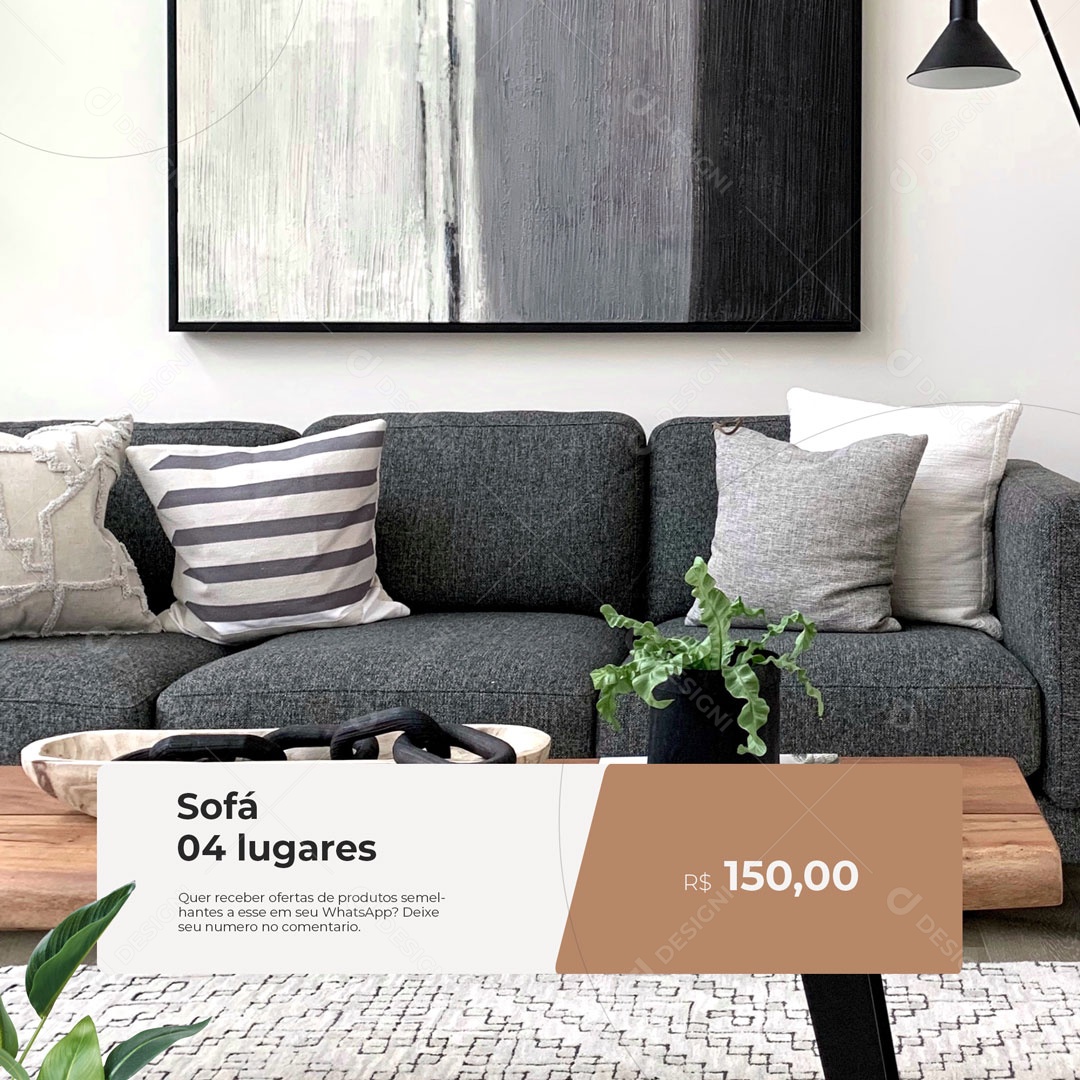 Social Media Loja de Móveis Sofá de 4 Lugares PSD Editável