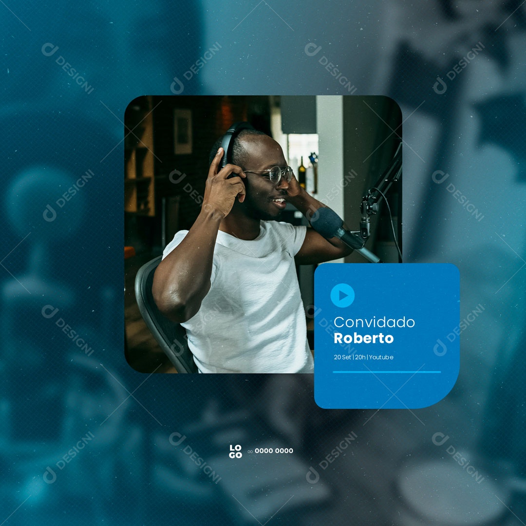 Social Media Podcast Convidado PSD Editável