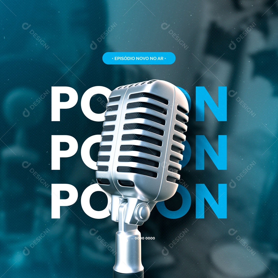 Social Media Podcast Episódio Novo no Ar PSD Editável