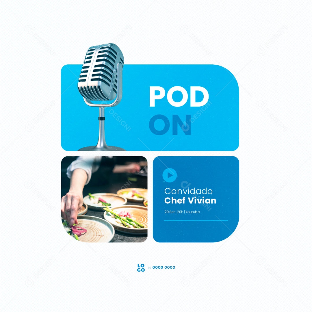 Social Media Podcast Convidado Chef Vivian PSD Editável