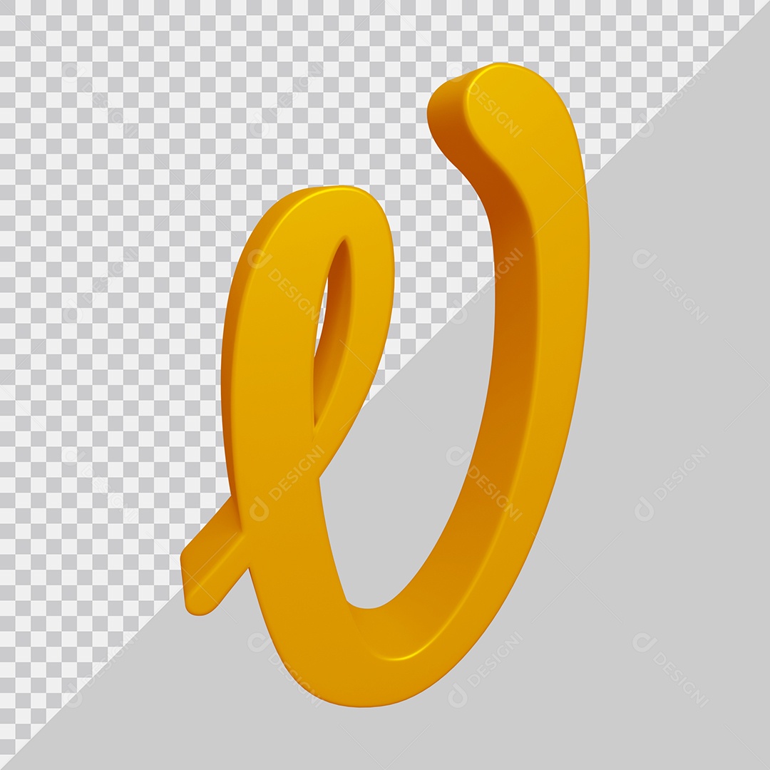 Letra V Maiúscula Dourado 3D Para composição PSD