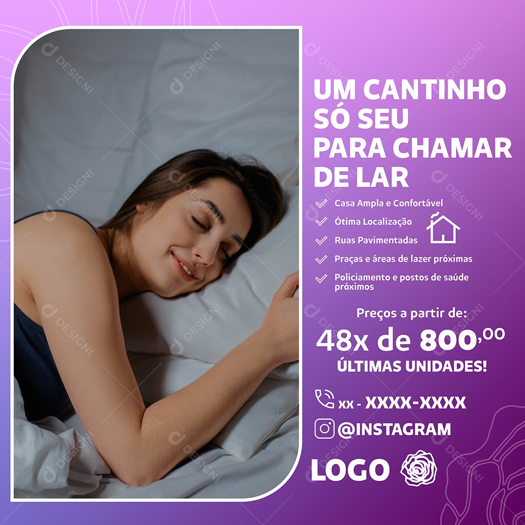 Social Media Imobiliária Um Cantinho Só Seu PSD Editável