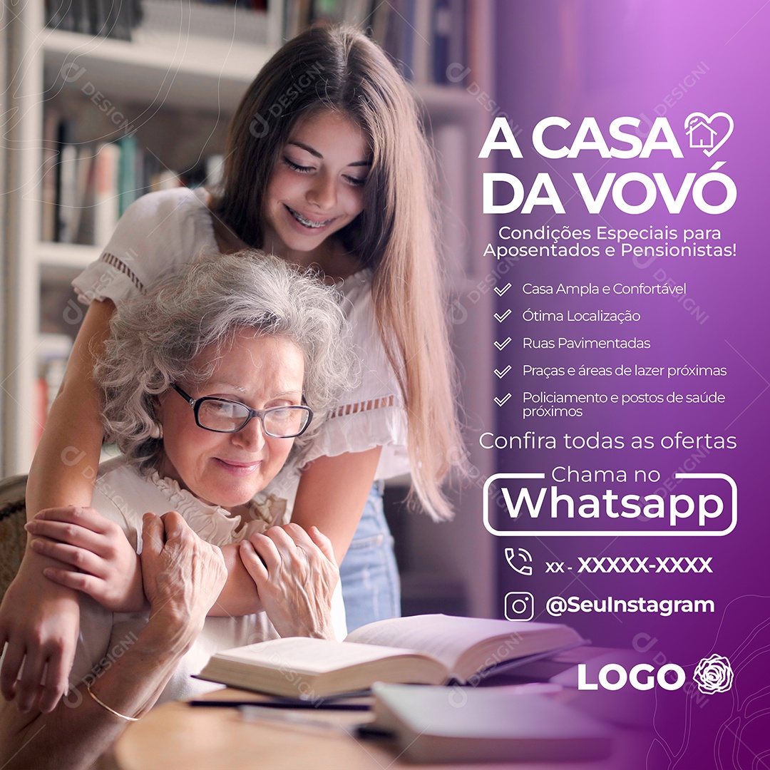 Social Media Imobiliária A Casa da Vovó PSD Editável