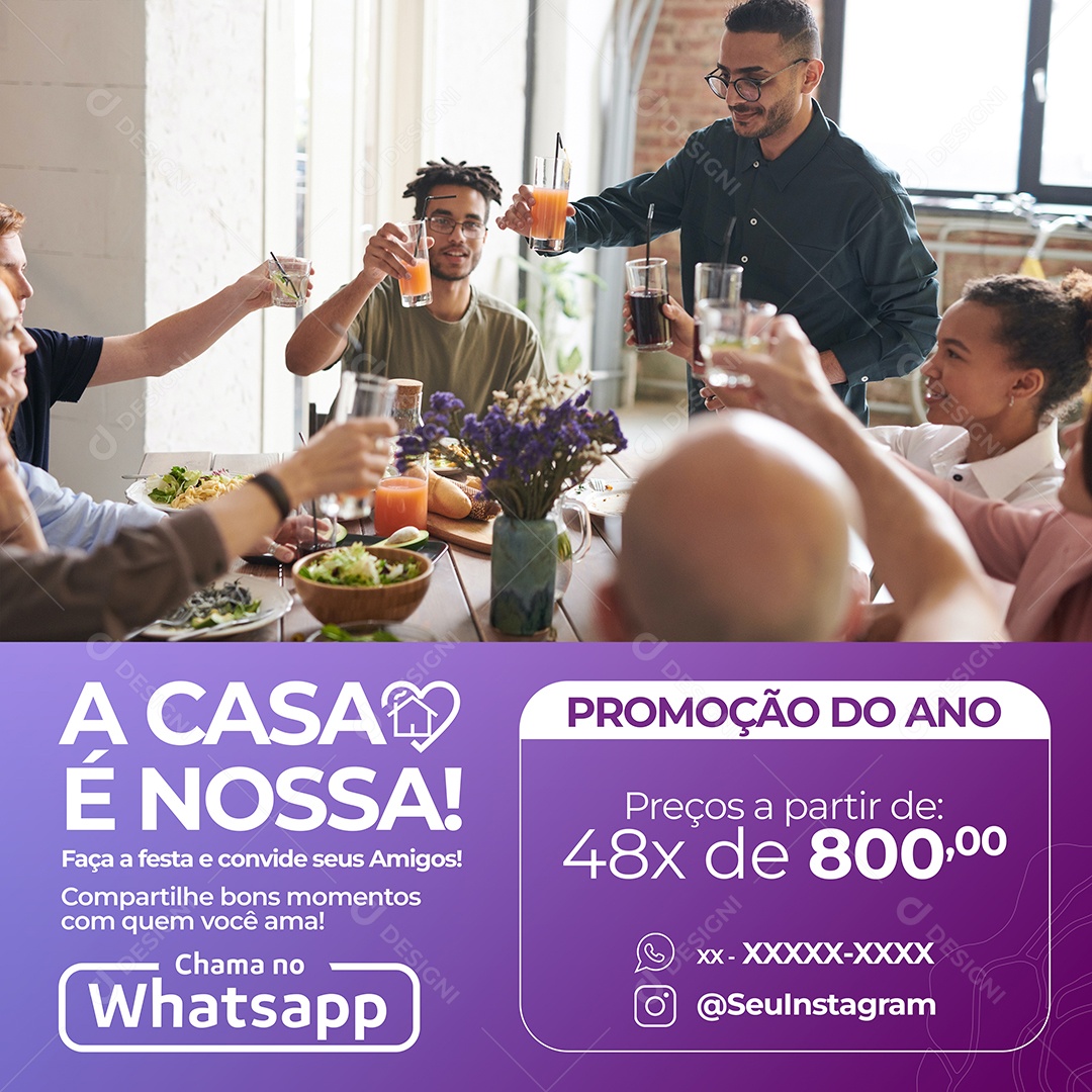 Social Media Imobiliária A Casa é Nossa PSD Editável