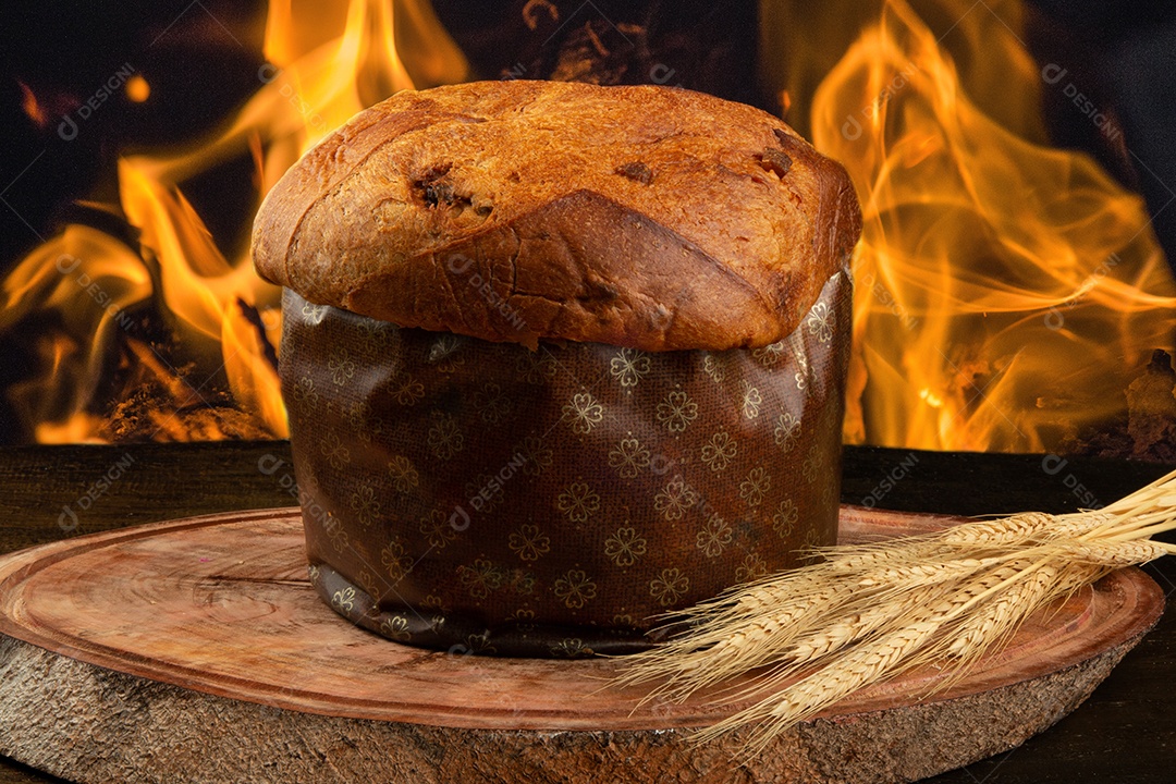 panetone de comida tradicional de natal.