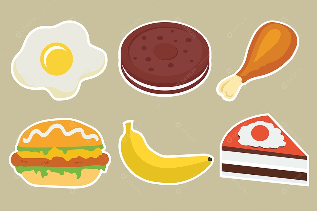 Conjunto de pães e padaria em estilo cartoon