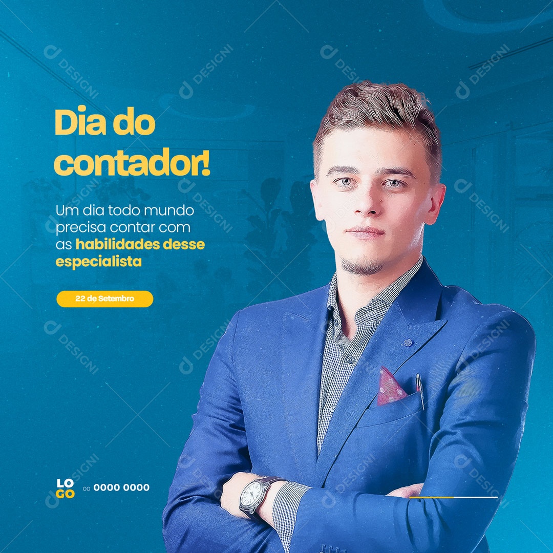 Social Media Dia do Contador 22 de Setembro PSD Editável