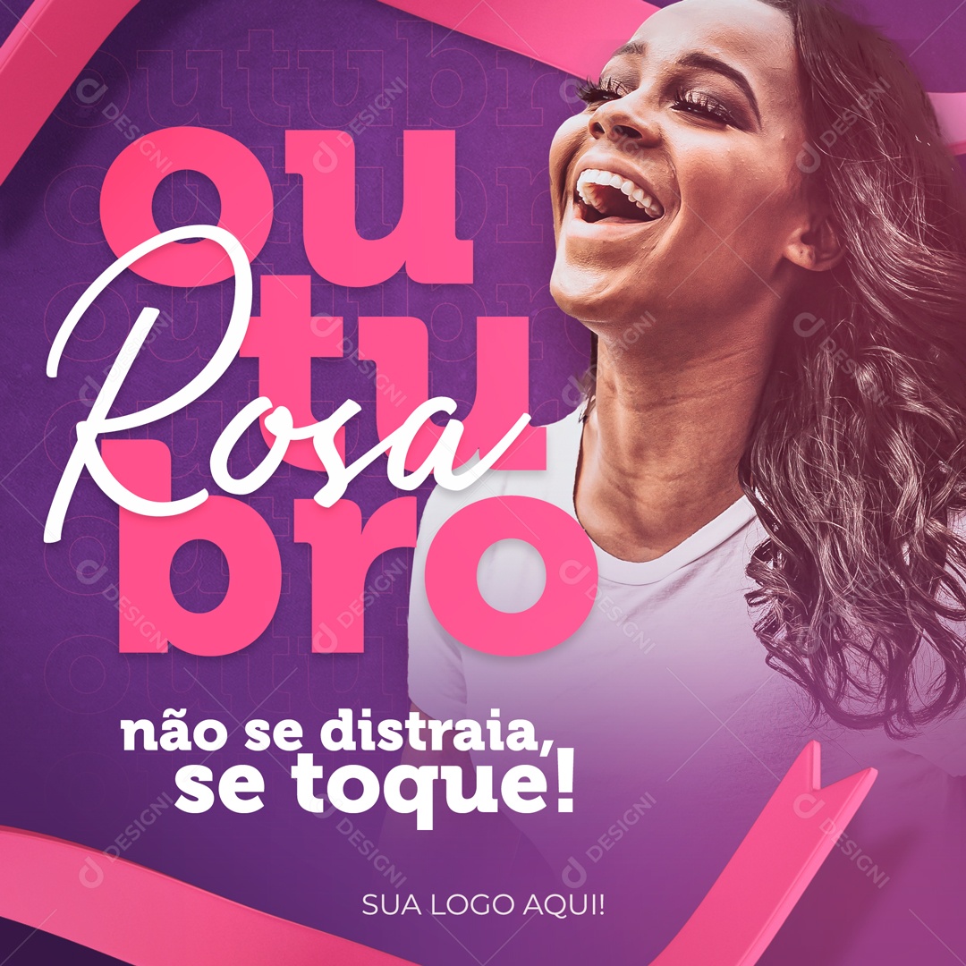Social Media Outubro Rosa Mês de Prevenção Contra o Câncer de Mama PSD Editável