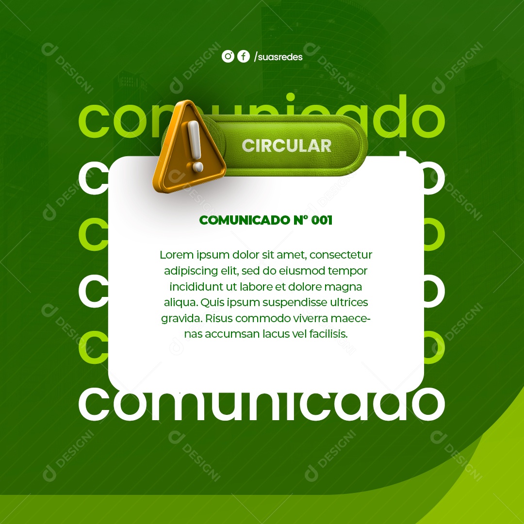 Social Media Comunicado Recursos Humanos RH PSD Editável