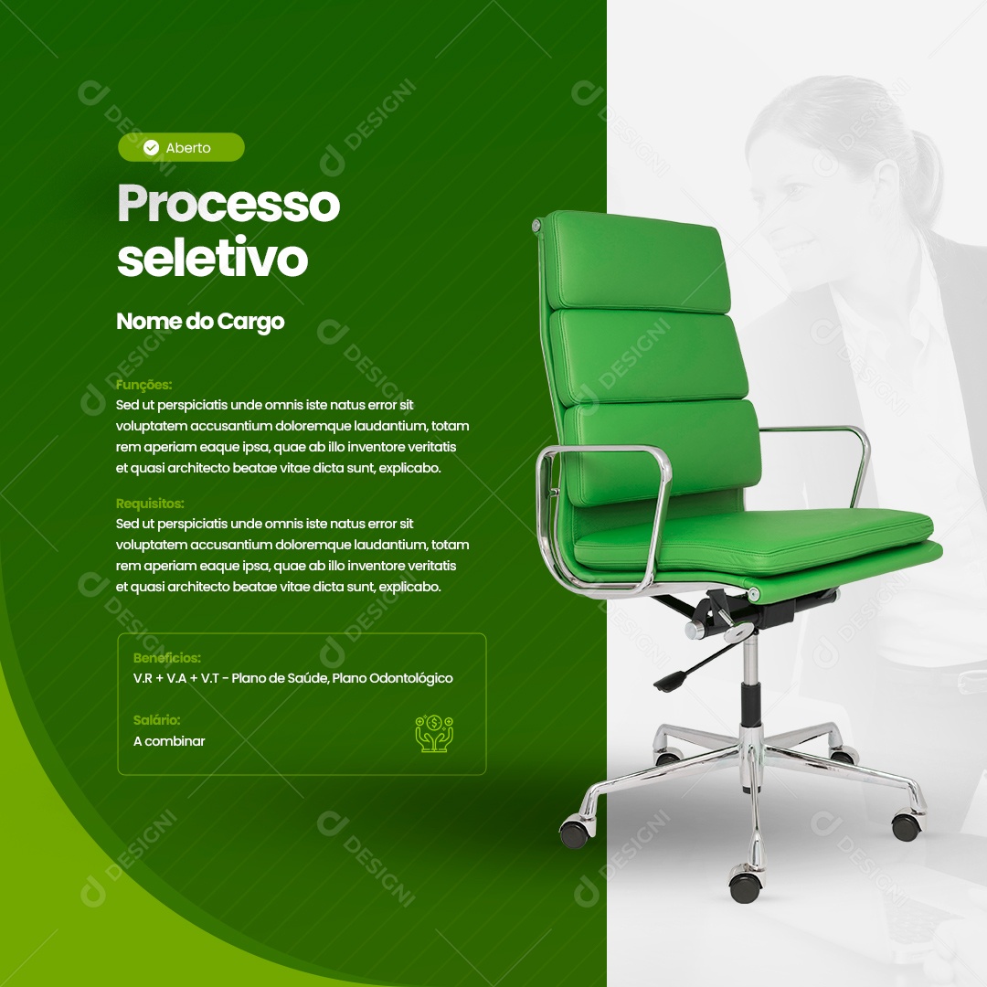 Social Media Recursos Humanos Processo Seletivo PSD Editável