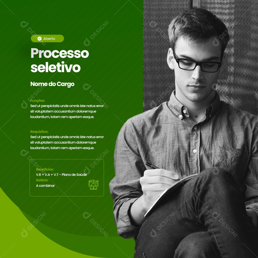 Social Media Recursos Humanos Processo Seletivo PSD Editável