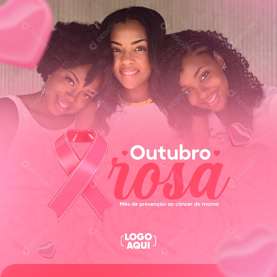 Mês de Prevenção ao Câncer de Mama Outubro Rosa Social Media PSD Editável