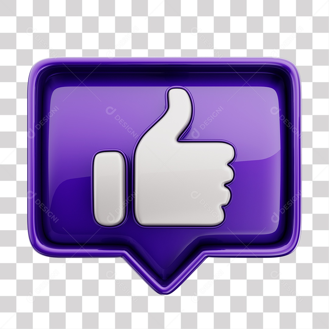 Emoji de Curtida Vermelha Mão Branca Elemento 3D Para Composição PNG Transparente