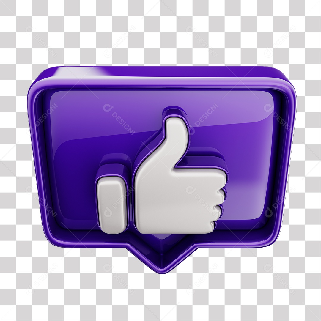 Emoji de Curtida Liais Mão Branca Elemento 3D Para Composição PNG Transparente