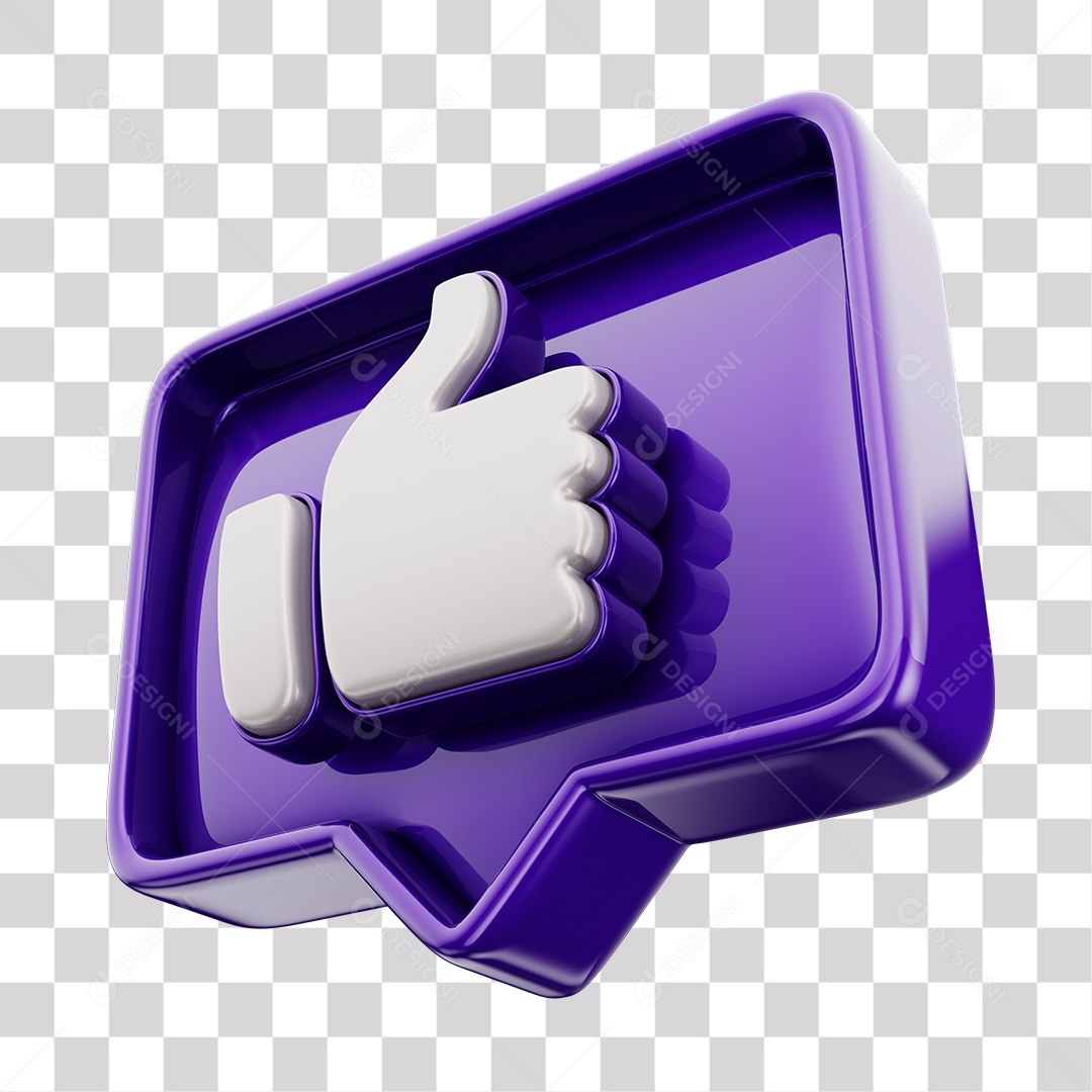 Emoji de Curtida Liais Mão Branca Elemento 3D Para Composição PNG Transparente