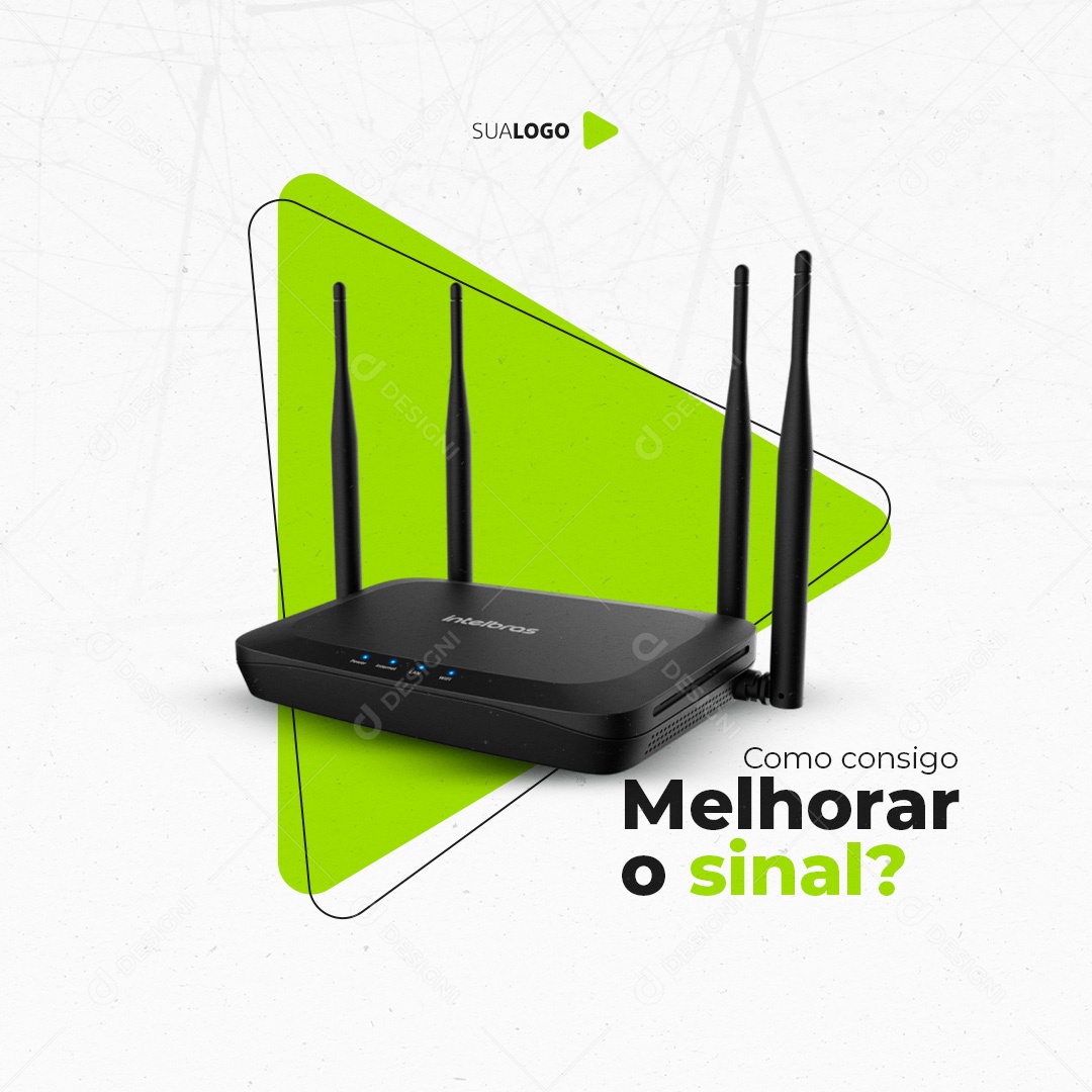 Provedor de Internet Como Consigo Melhorar o Sinal Social Media PSD Editável