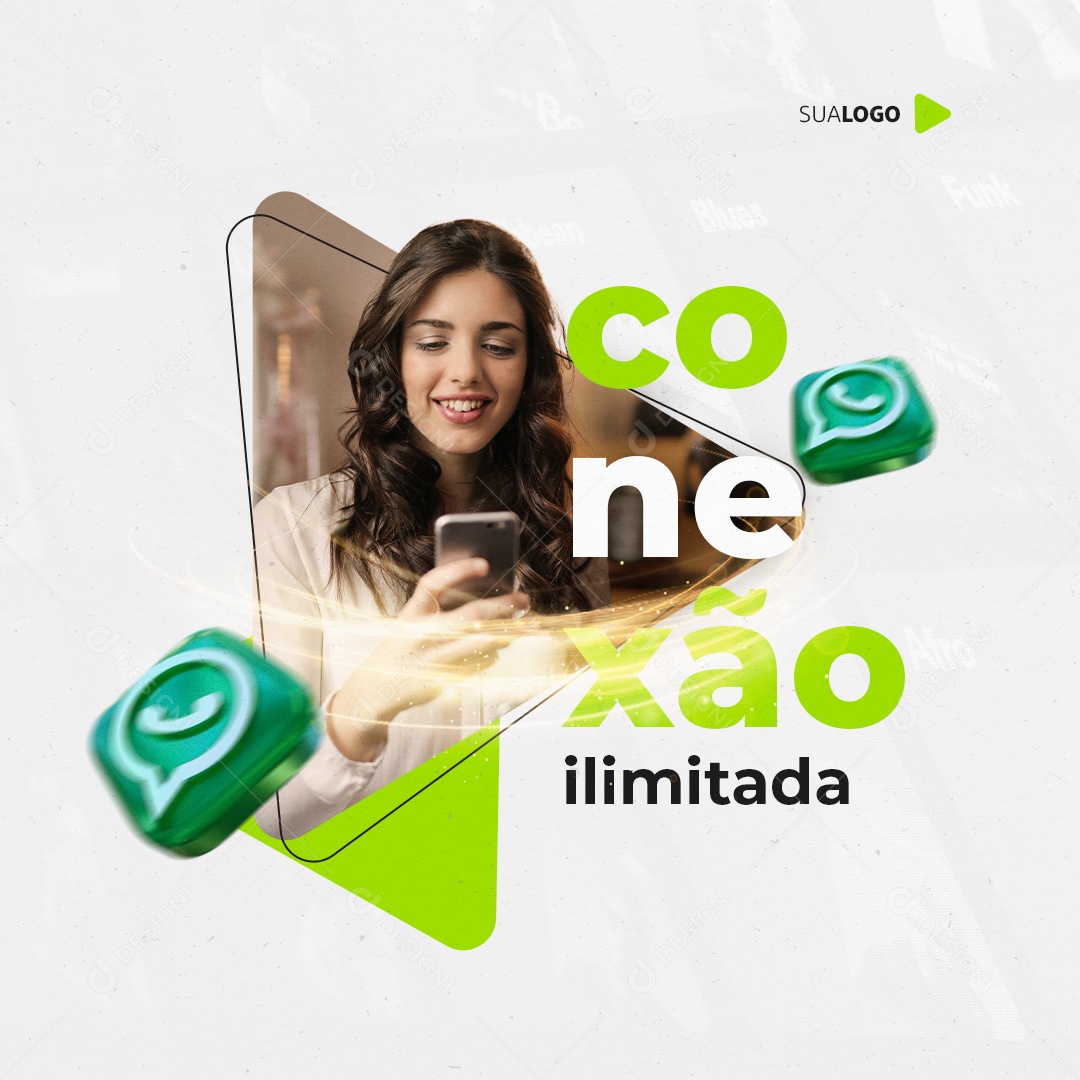 Provedor de Internet Conexão Limitada Social Media PSD Editável