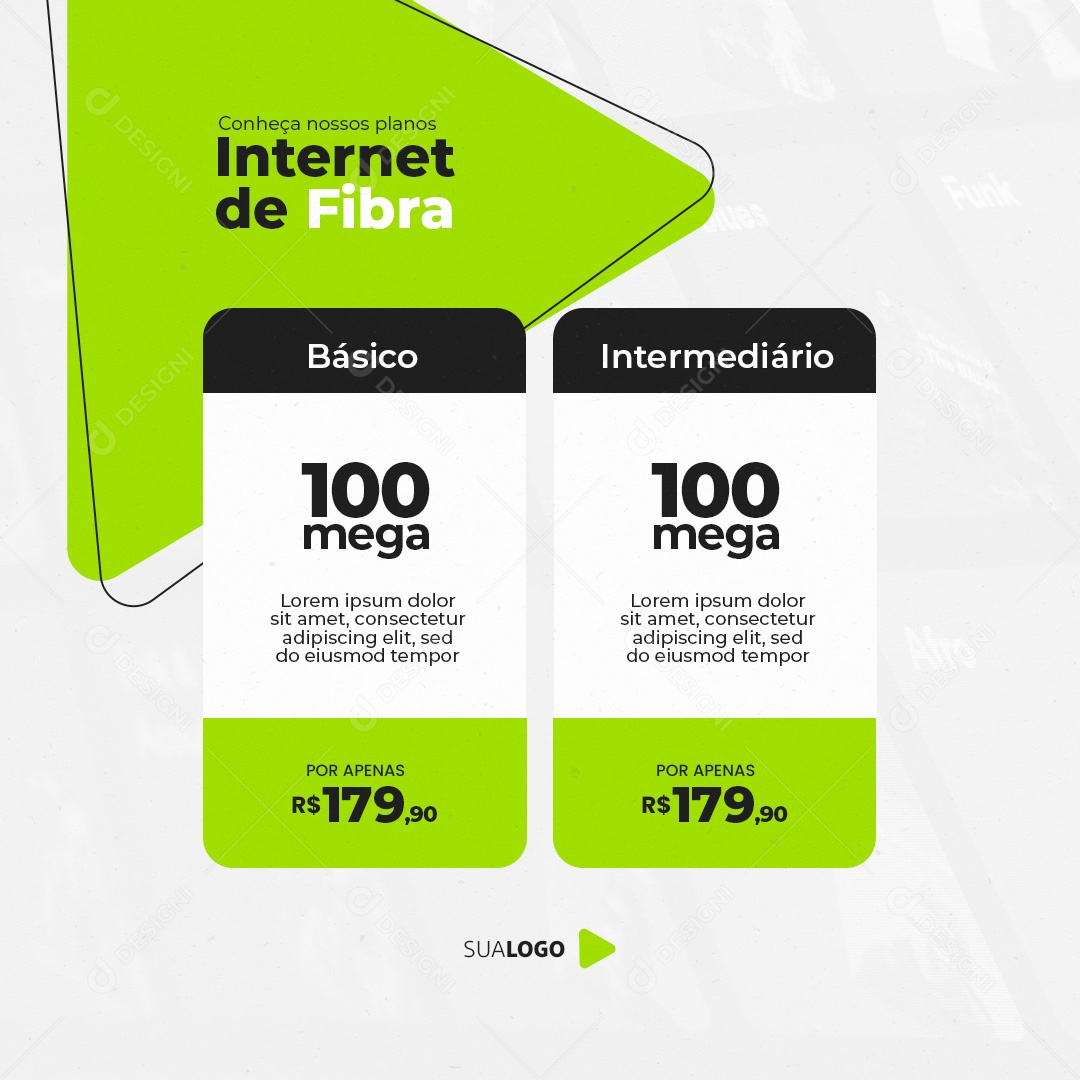 Social Media Provedor de Internet Fibra 100 Mega PSD Editável