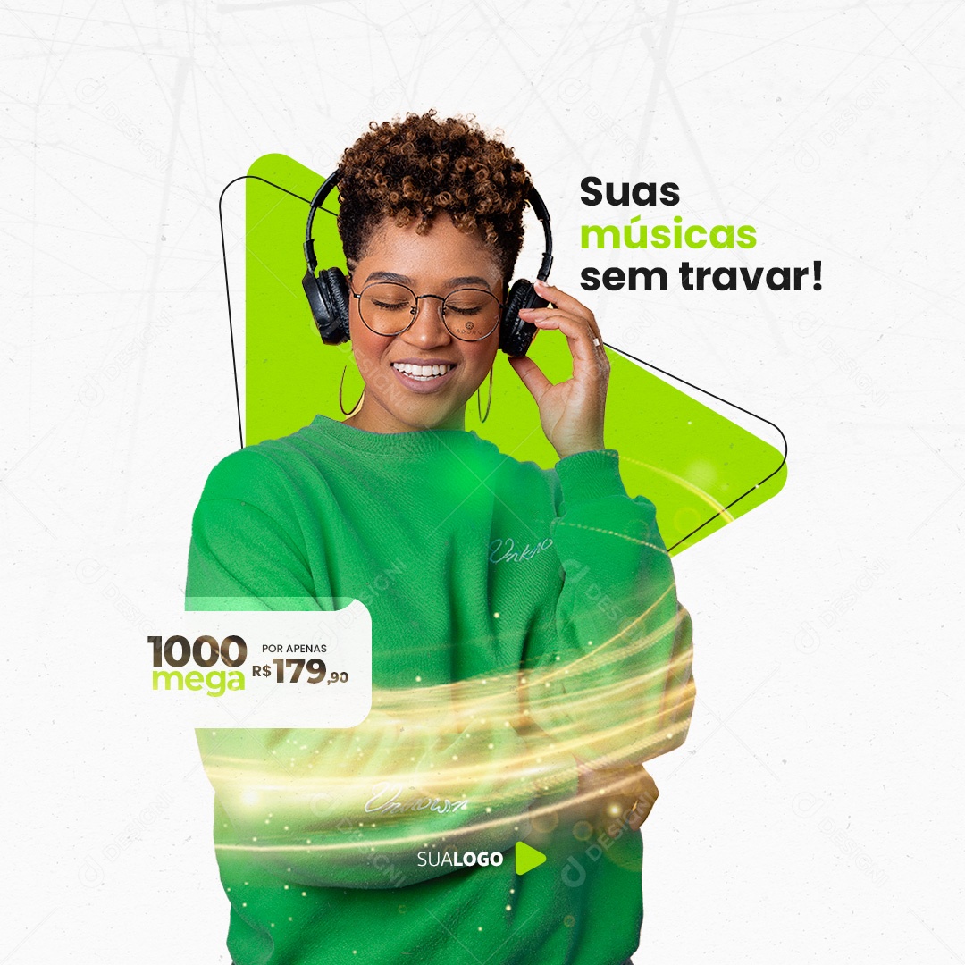 Provedor de Internet Suas Músicas semTravar! Social Media PSD Editável