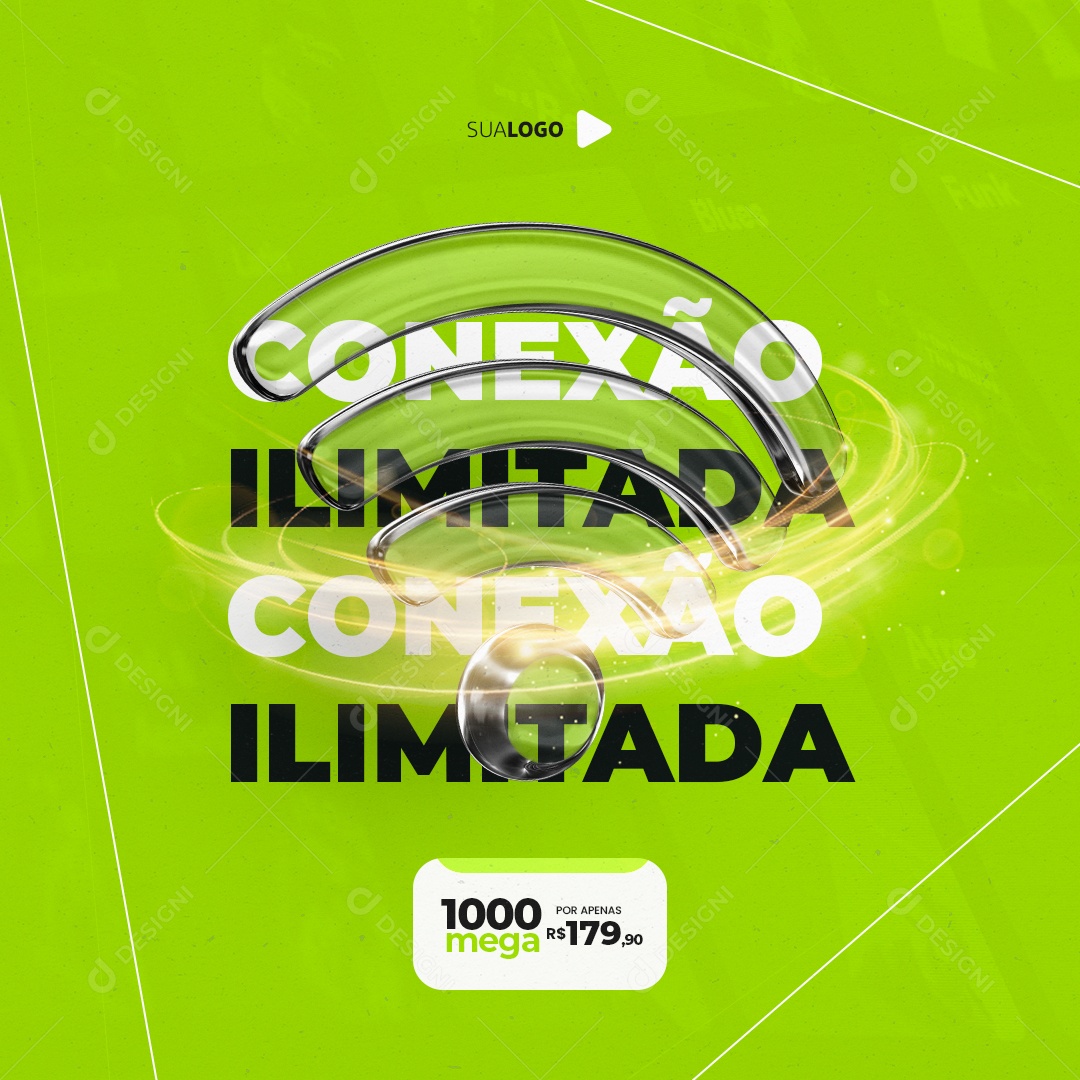 Provedor de Internet Conexão Limitada Social Media PSD Editável