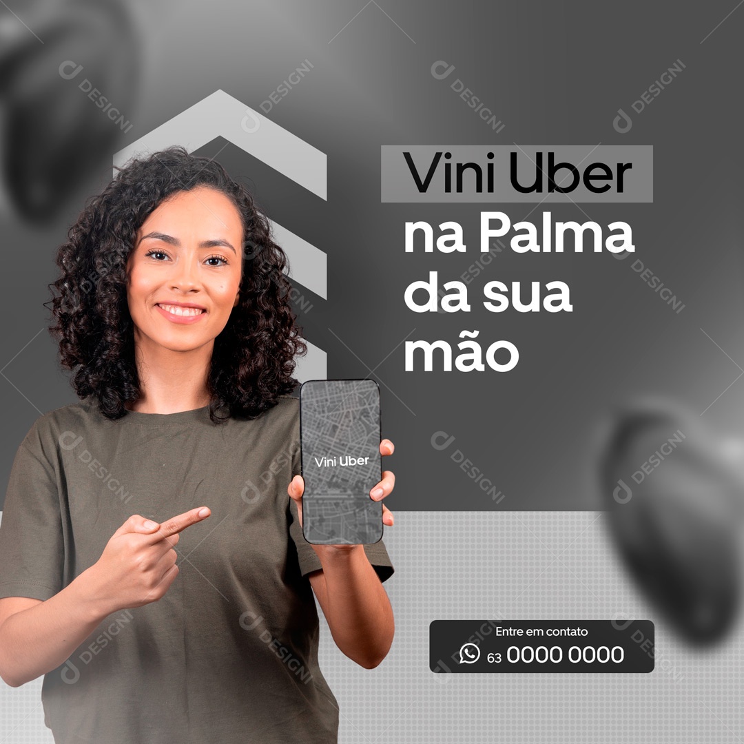 Social Media Uber na Palma da Sua Mão PSD Editável
