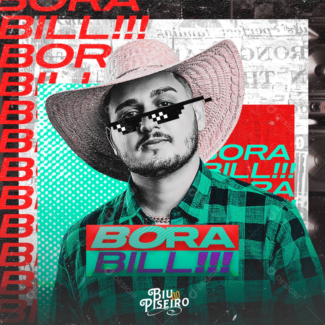 Flyer Bora Bill Biu Do Peseiro Forró Social Media PSD Editável