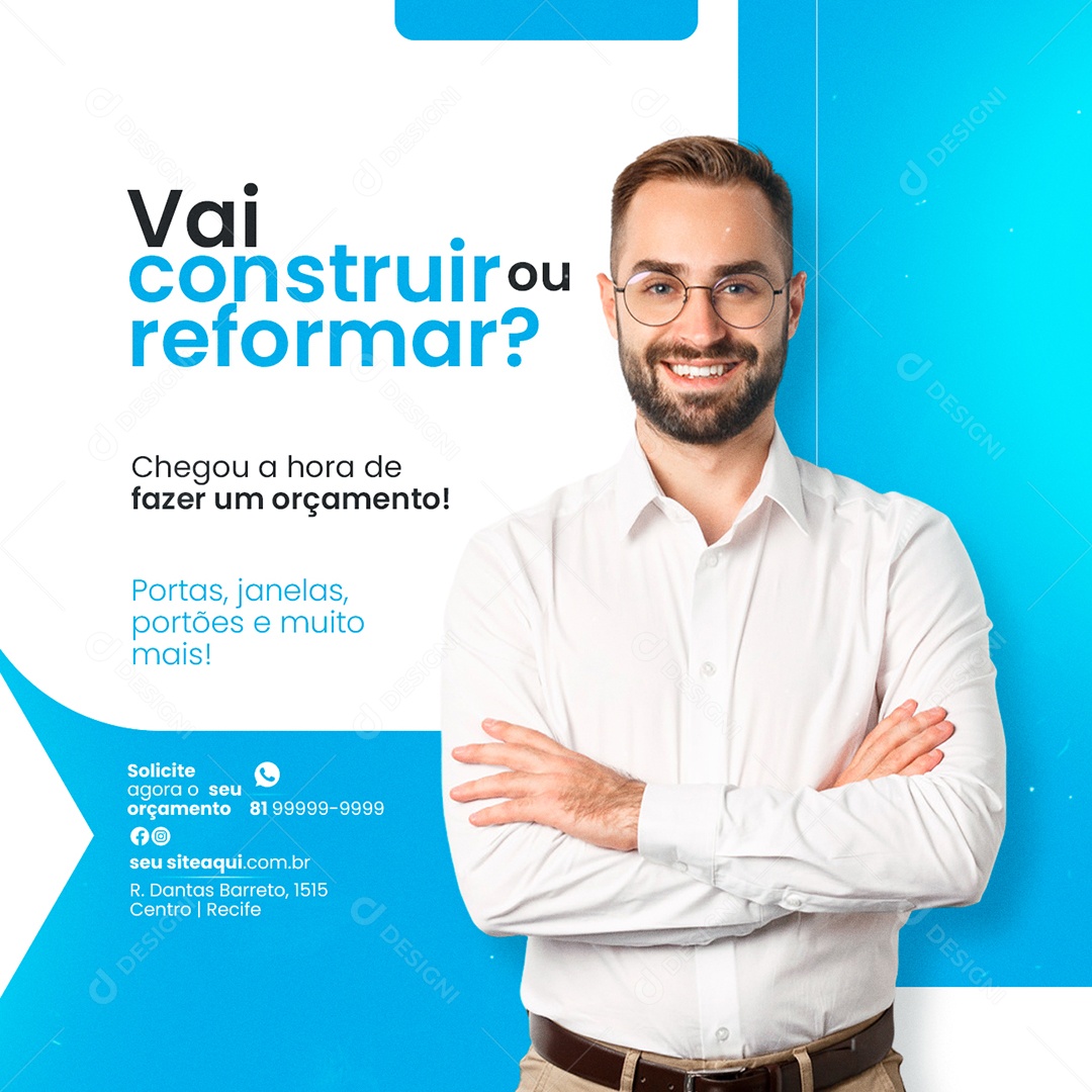 Vai Construir ou Reformar Serralheria Social Media PSD Editável