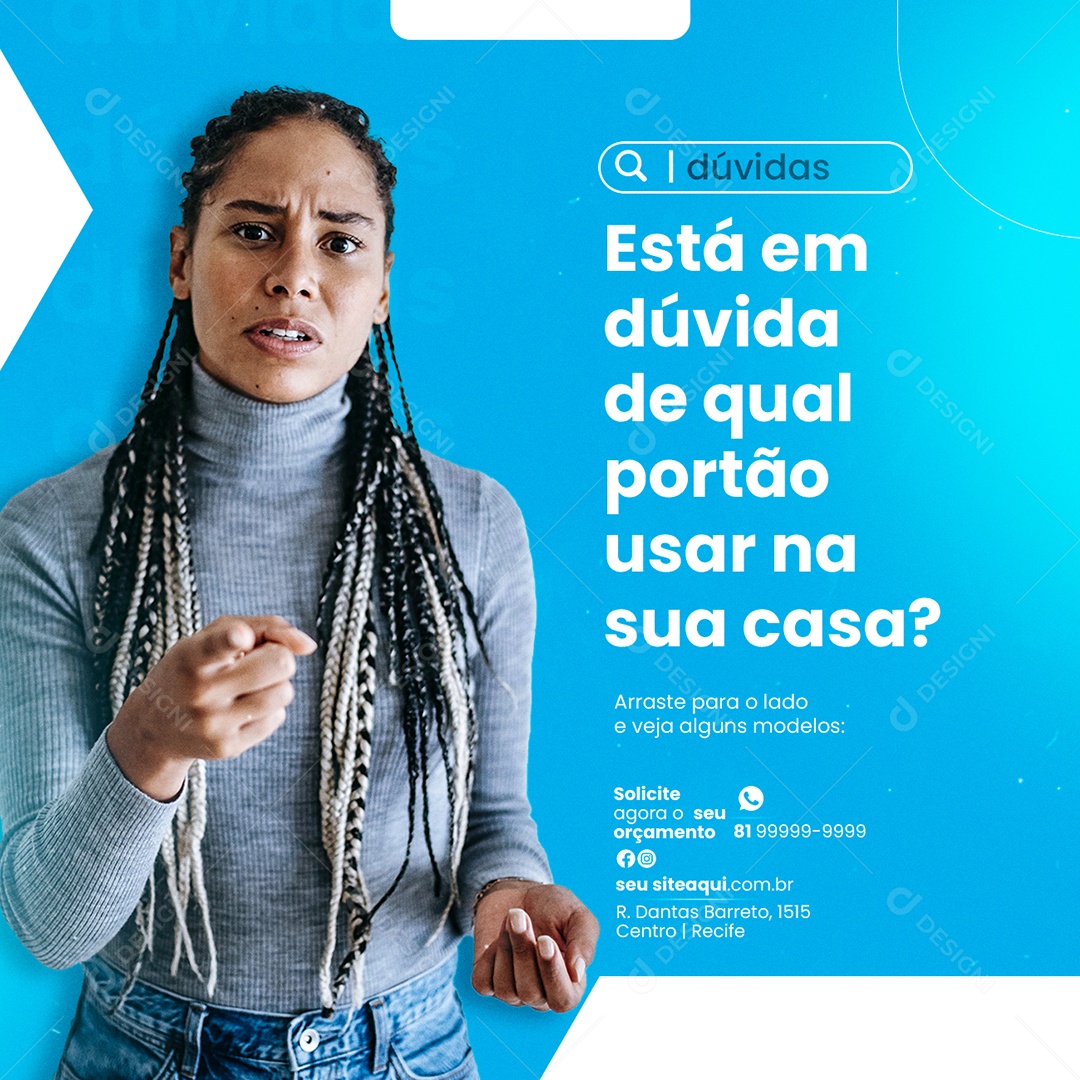 Está em Dúvida de qual Portão usar na sua Casa Serralheria Social Media PSD Editável