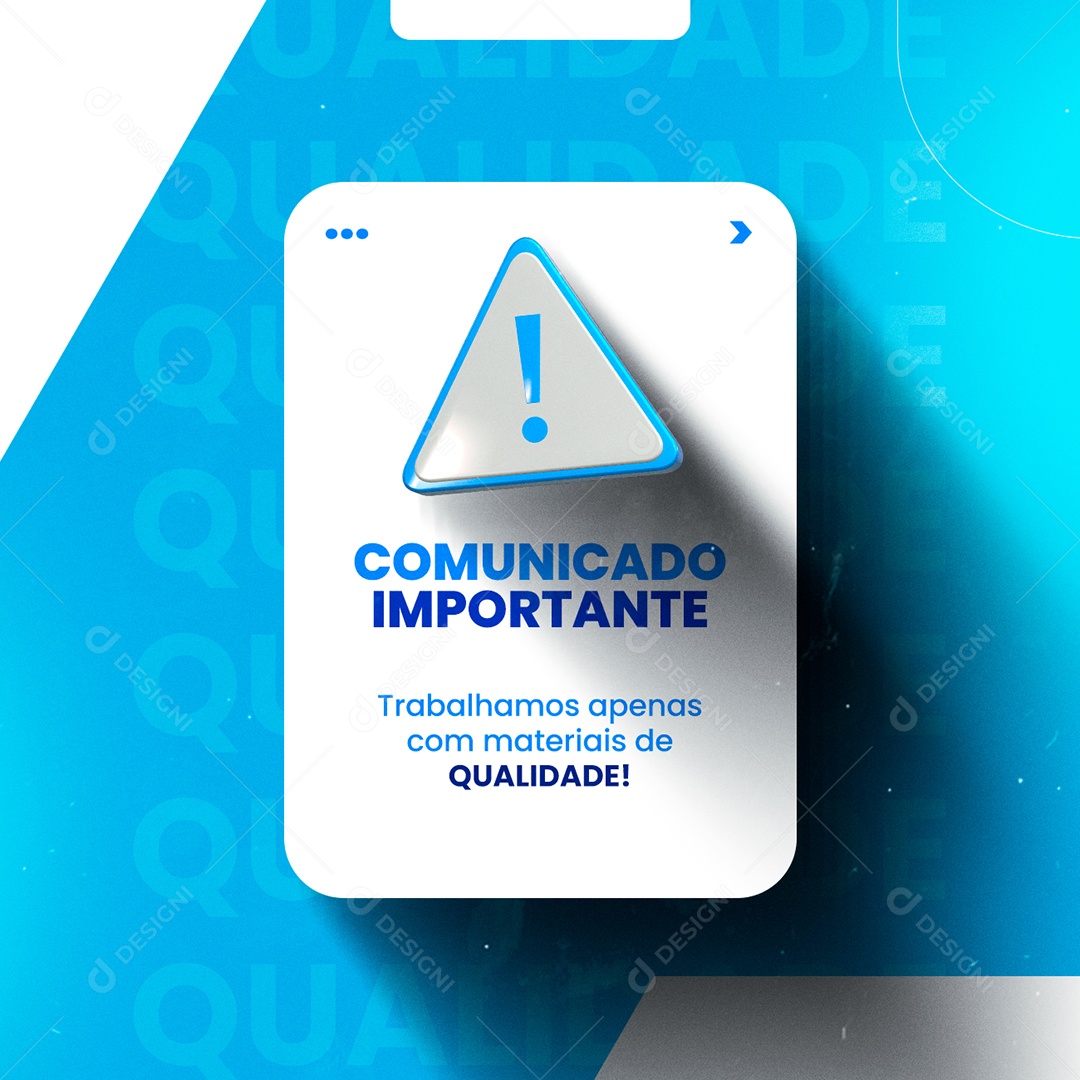 Comunicado Importante Serralheria Social Media PSD Editável