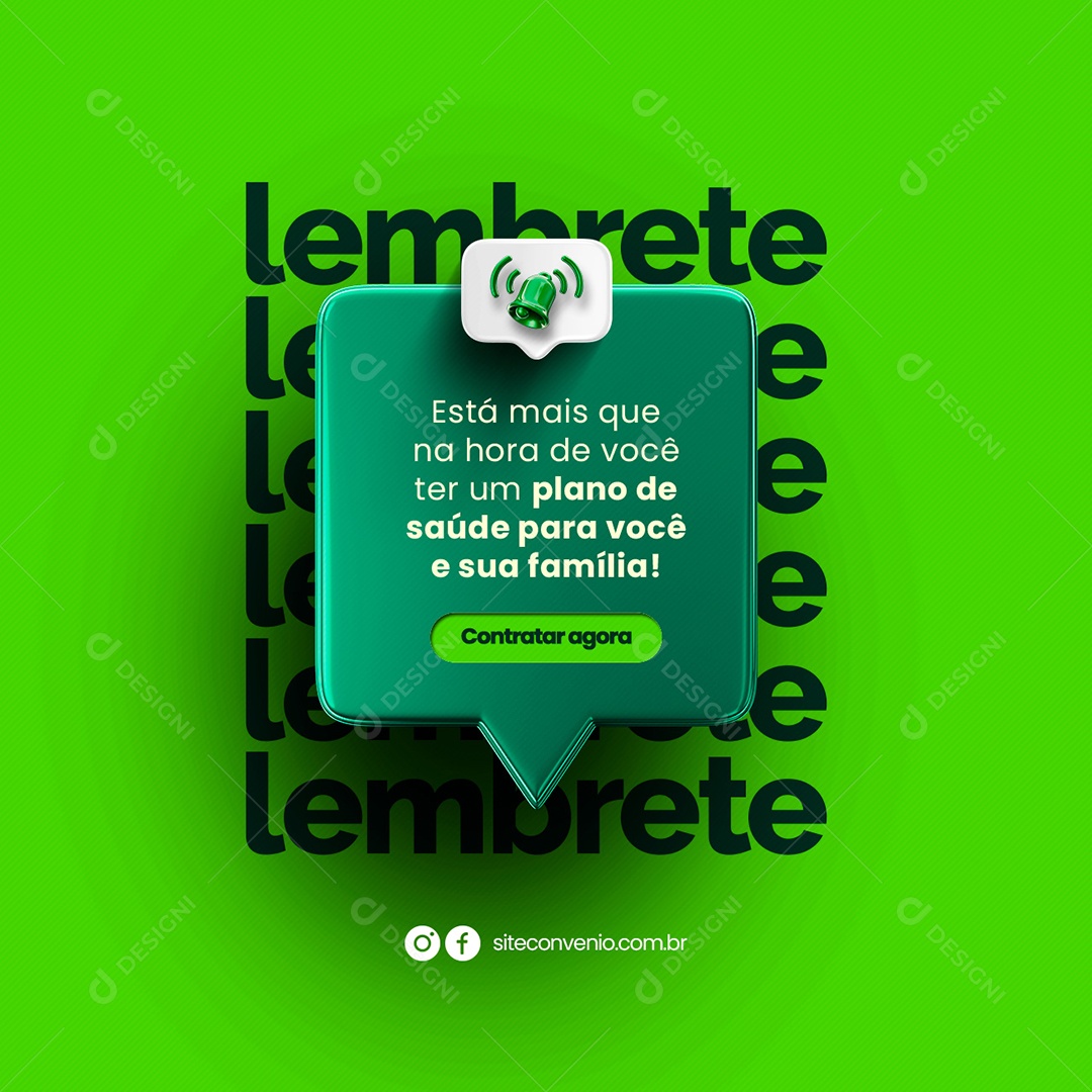 Está mais que na hora de você ter um Convênio Médico ou Plano de Saúde Social Media PSD Editável