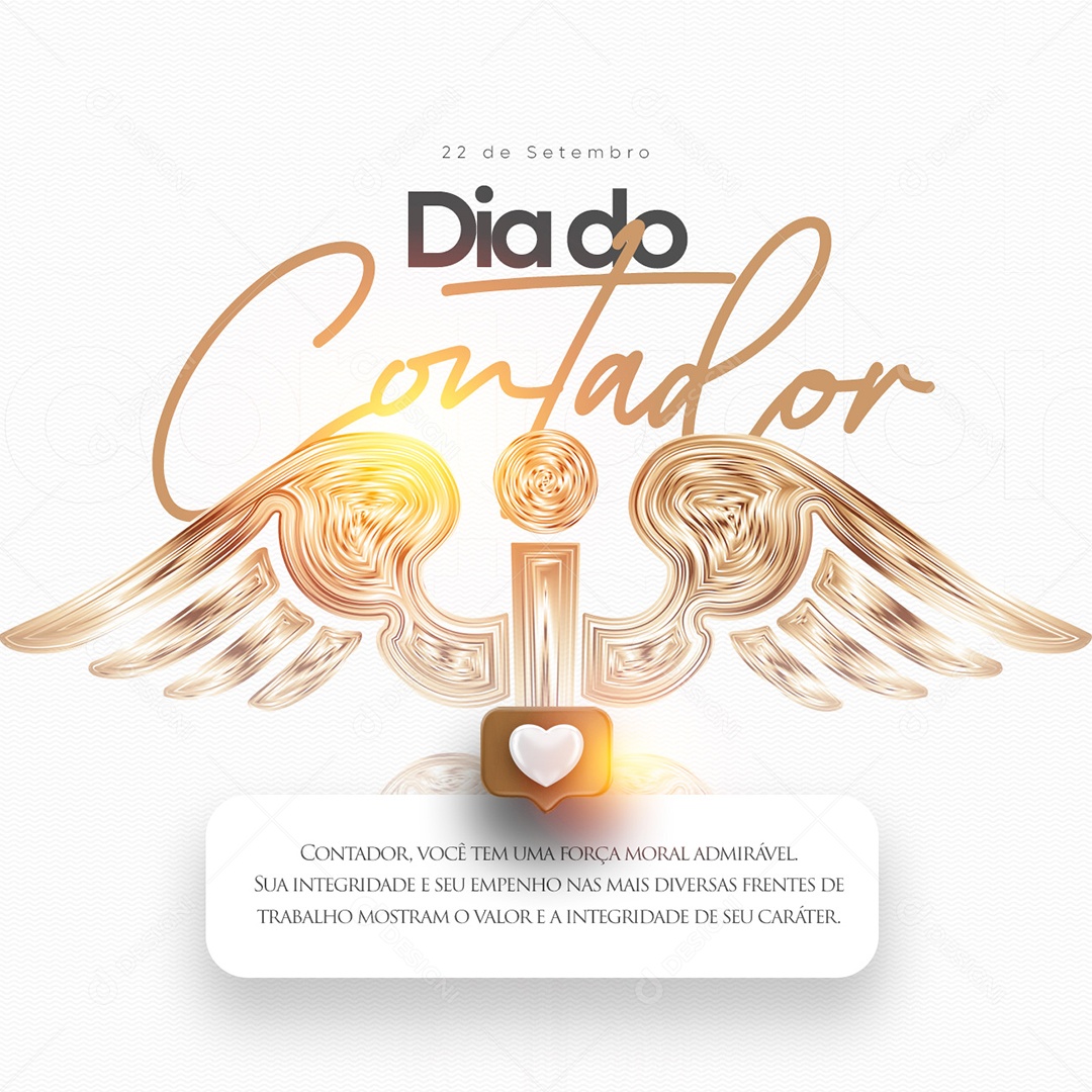 Contador Você tem uma Força moral Admirável Dia do Contador Social Media PSD Editável
