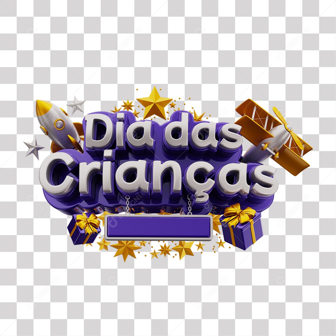 Selo 3D Para Composição Dia Das Crianças PNG Transparente