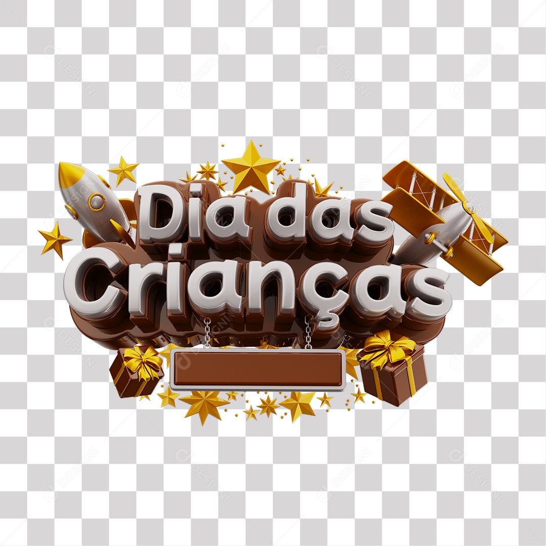 Selo 3D Para Composição Dia Das Crianças PNG Transparente