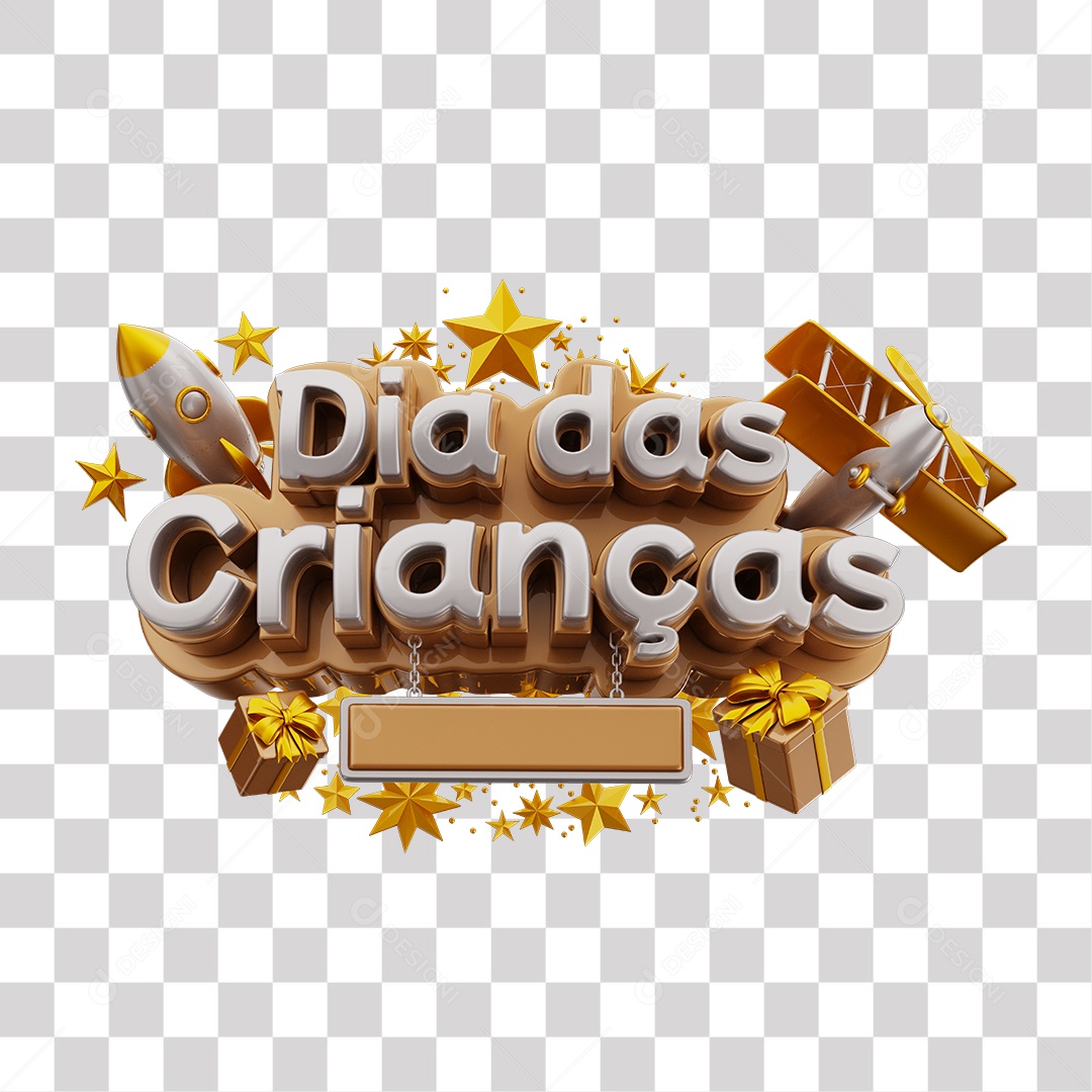 Selo 3D Para Composição Dia Das Crianças PNG Transparente