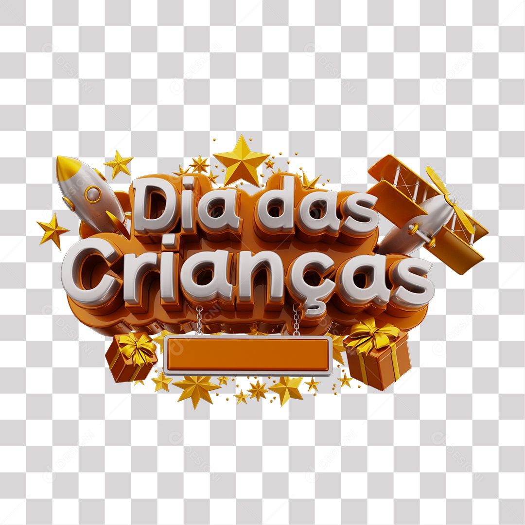 Selo 3D Para Composição Dia Das Crianças PNG Transparente