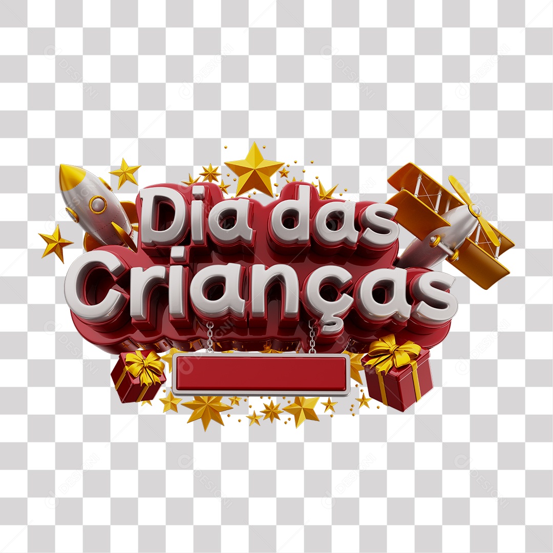 Selo 3D Para Composição Dia Das Crianças PNG Transparente