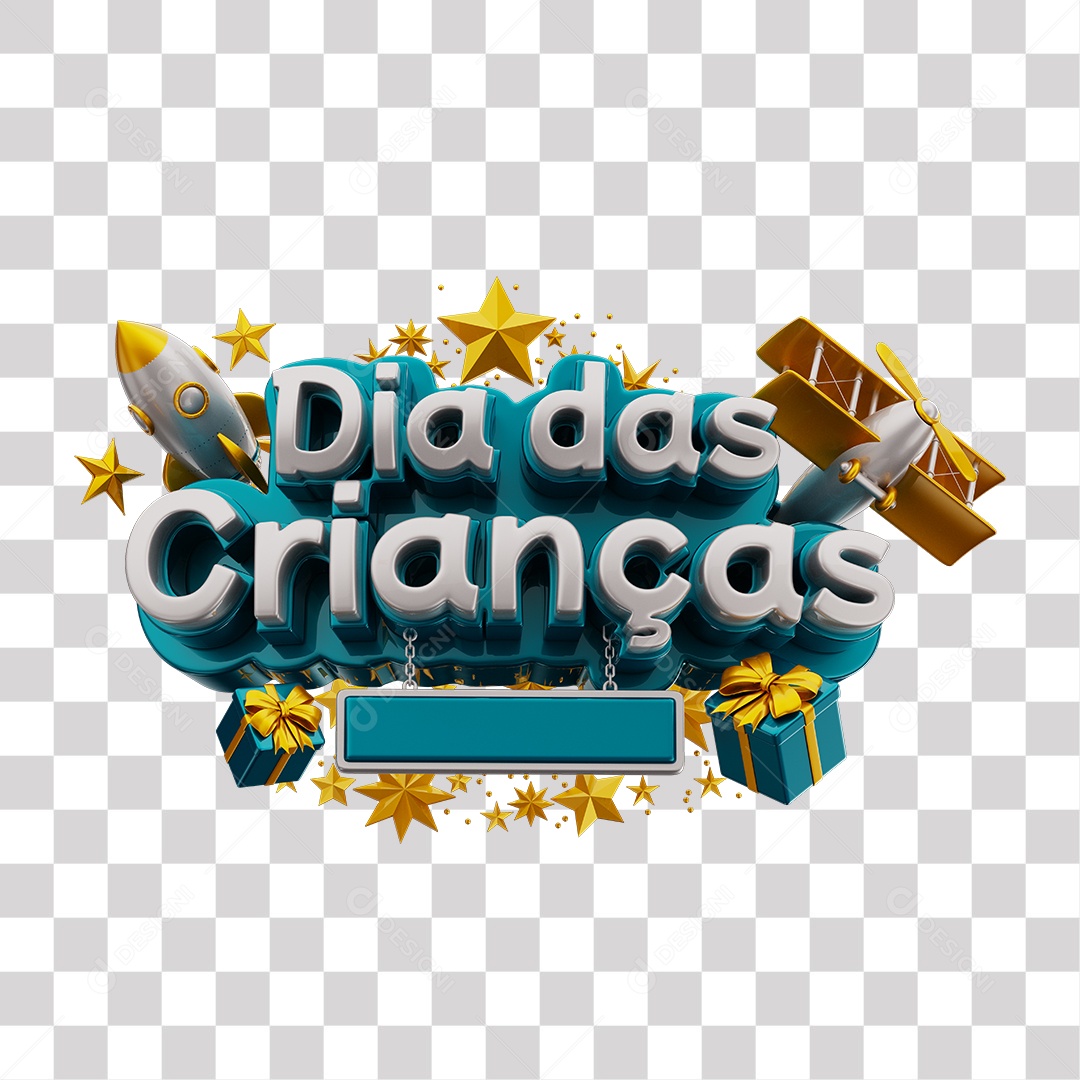 Selo 3D Para Composição Dia Das Crianças PNG Transparente