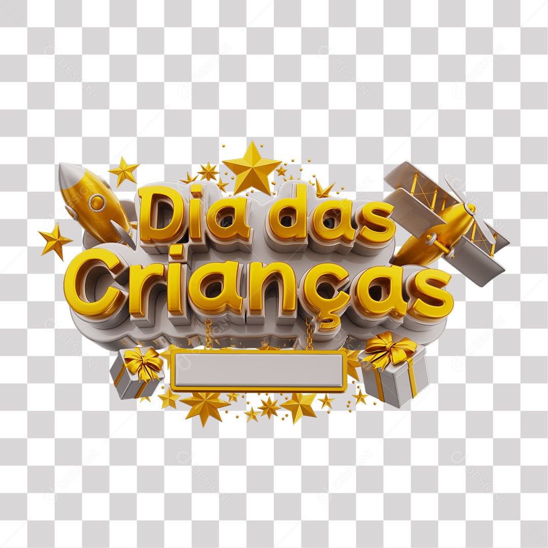 Selo 3D Para Composição Dia Das Crianças PNG Transparente