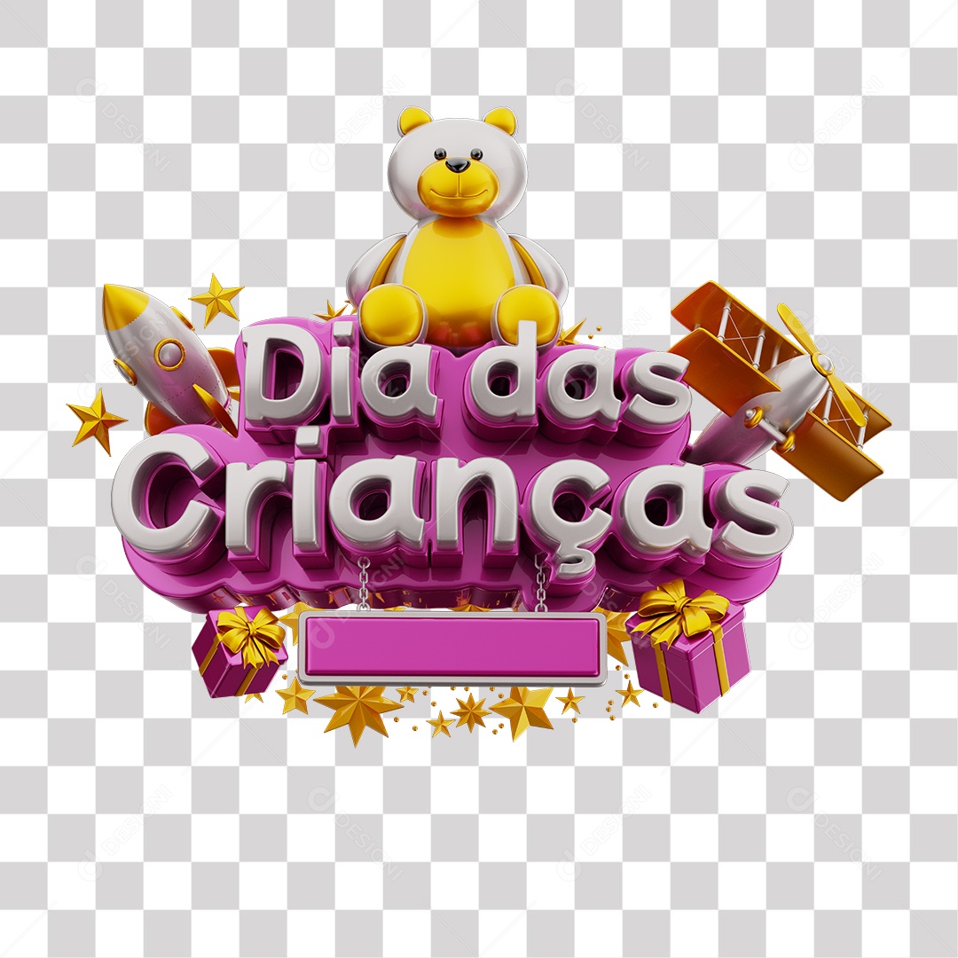 Selo 3D Para Composição Dia Das Crianças PNG Transparente