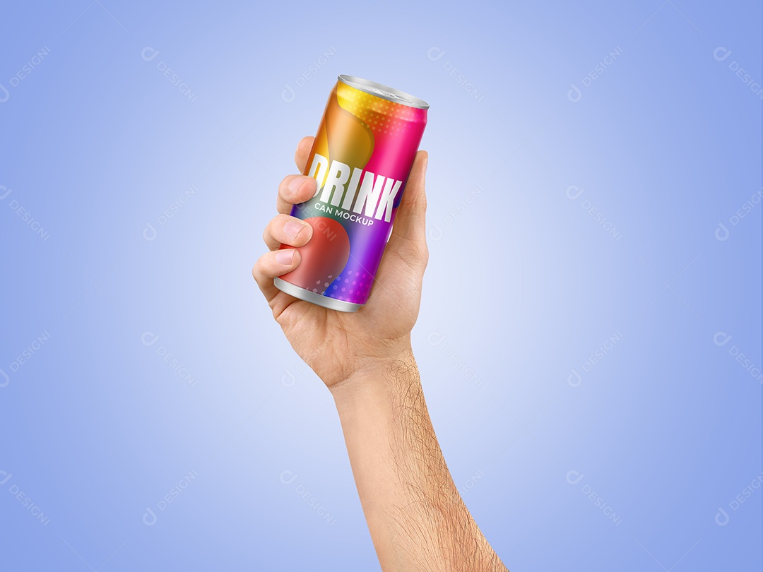 Lata Mockup Bebida na Mão 220ML PSD 220ml RedBull