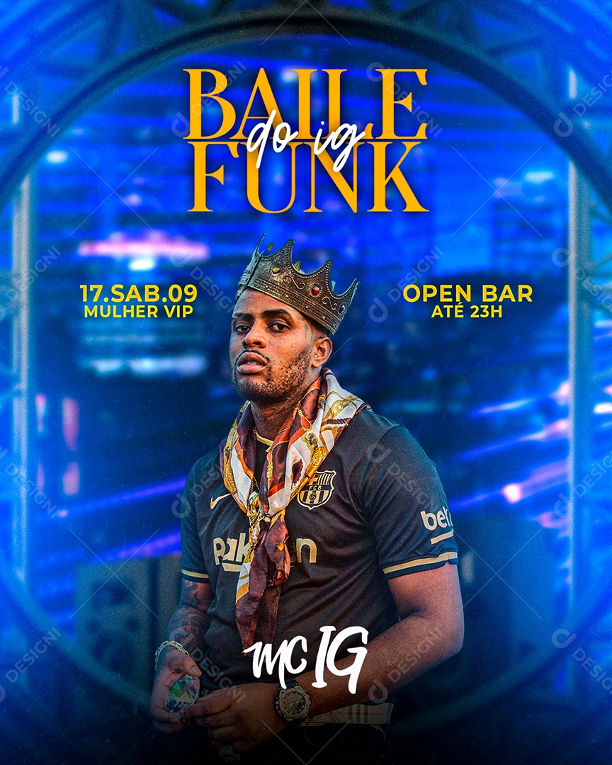 Flyer Baile Funk MC IG Social Media PSD Editável