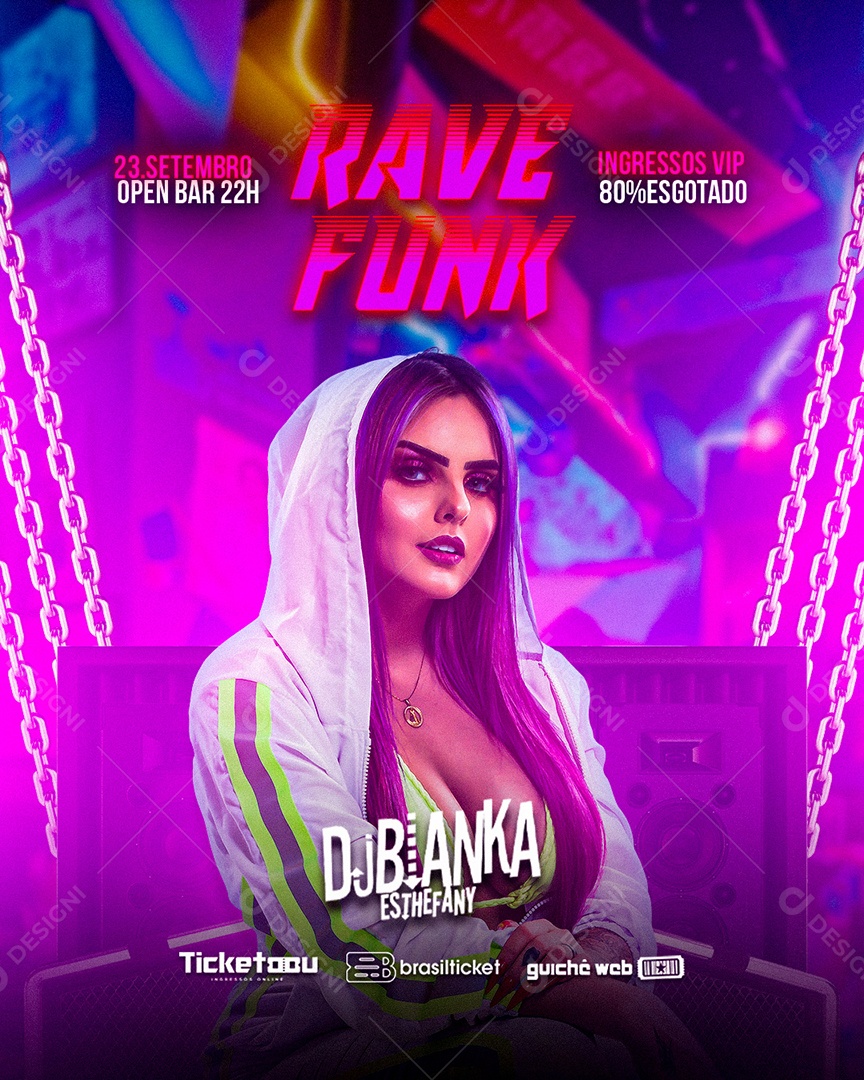 Flyer Show Dj Bianka Social Media PSD Editável