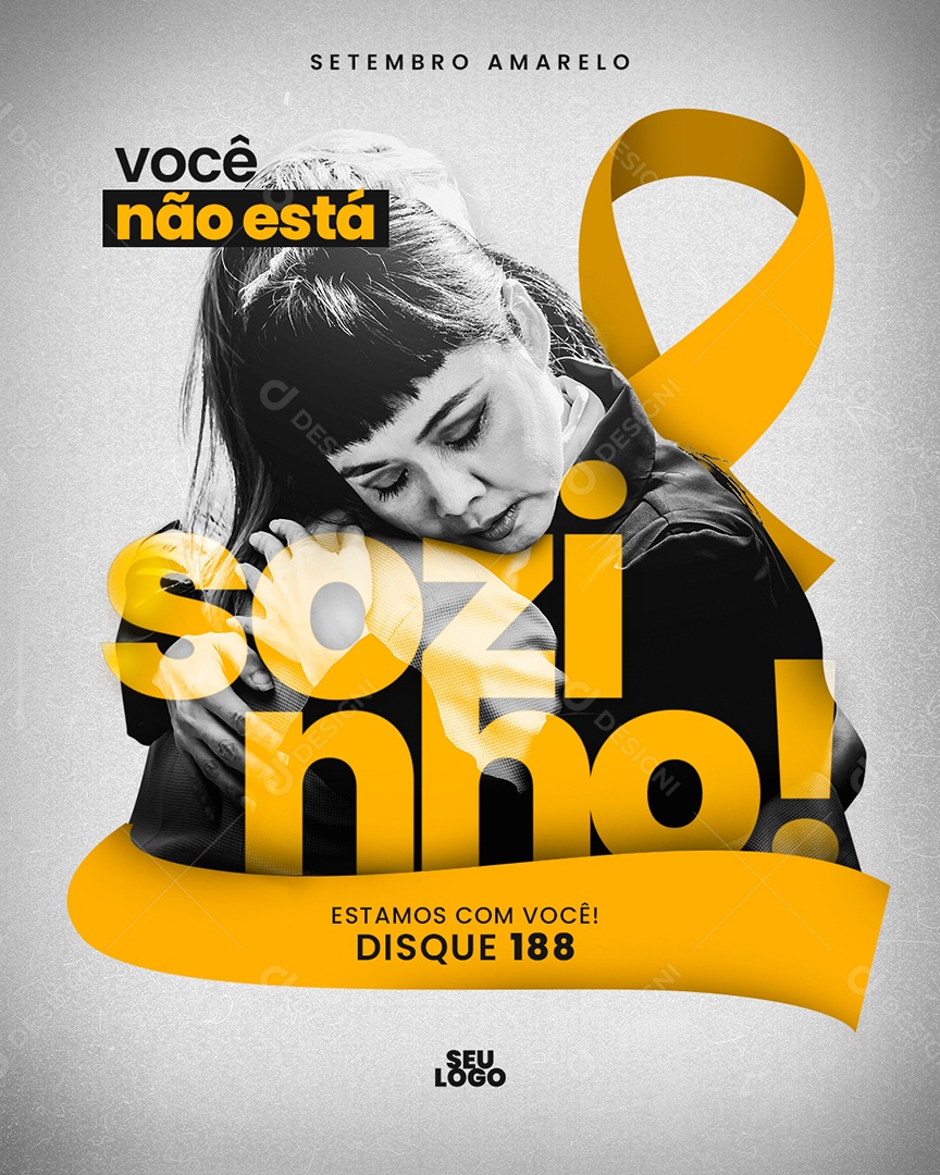 You are not alone we are with you September Yellow Social Media Editable PSD