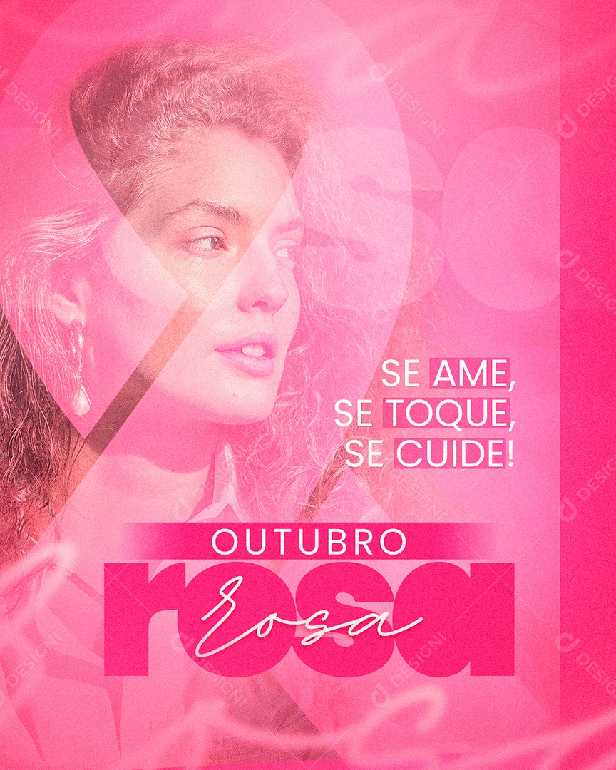 Se Ame se Toque se Cuide Outubro Rosa Social Media PSD Editável