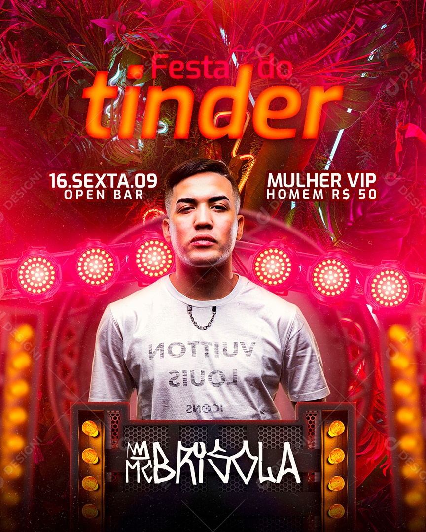Flyer Festa do Tinder MC Brisola Social Media PSD Editável